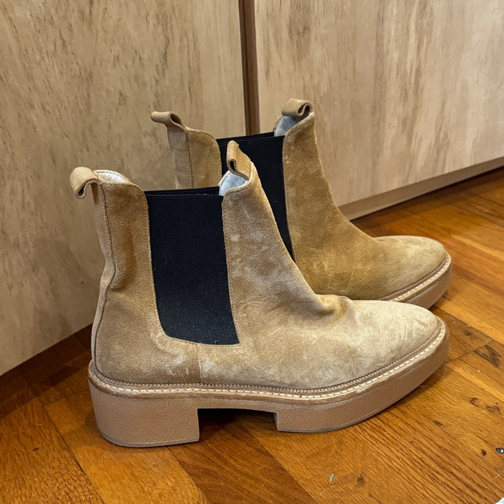 Freda Salvador Camel Suede Celia Booties - Picture 4 of 8